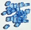 25 11x6mm Transparent Light Sapphire Glass Rectangle Beads